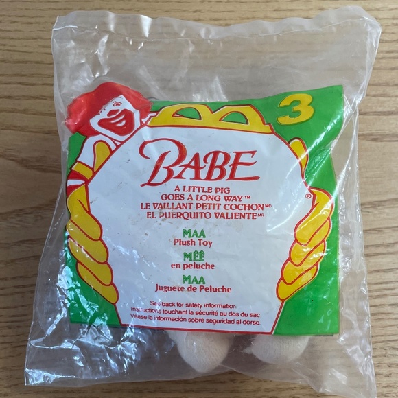 Vintage McDonalds Happy Meal Toy Babe Maa the Sheep # 3 1995 New in Package - Picture 1 of 3